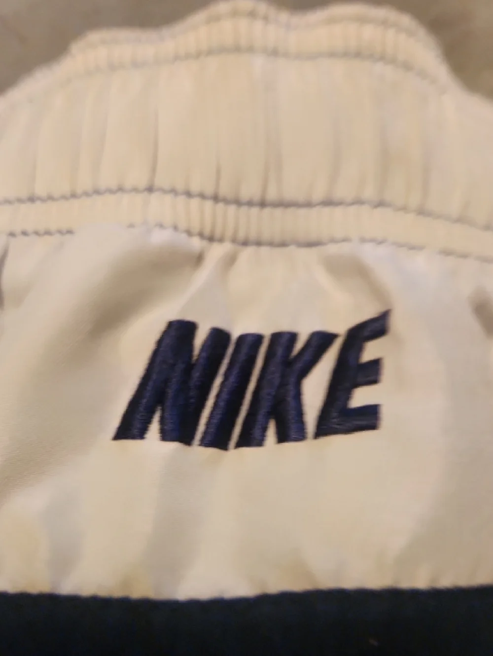 Nike Black and Blue Swim Shorts with White Swoosh